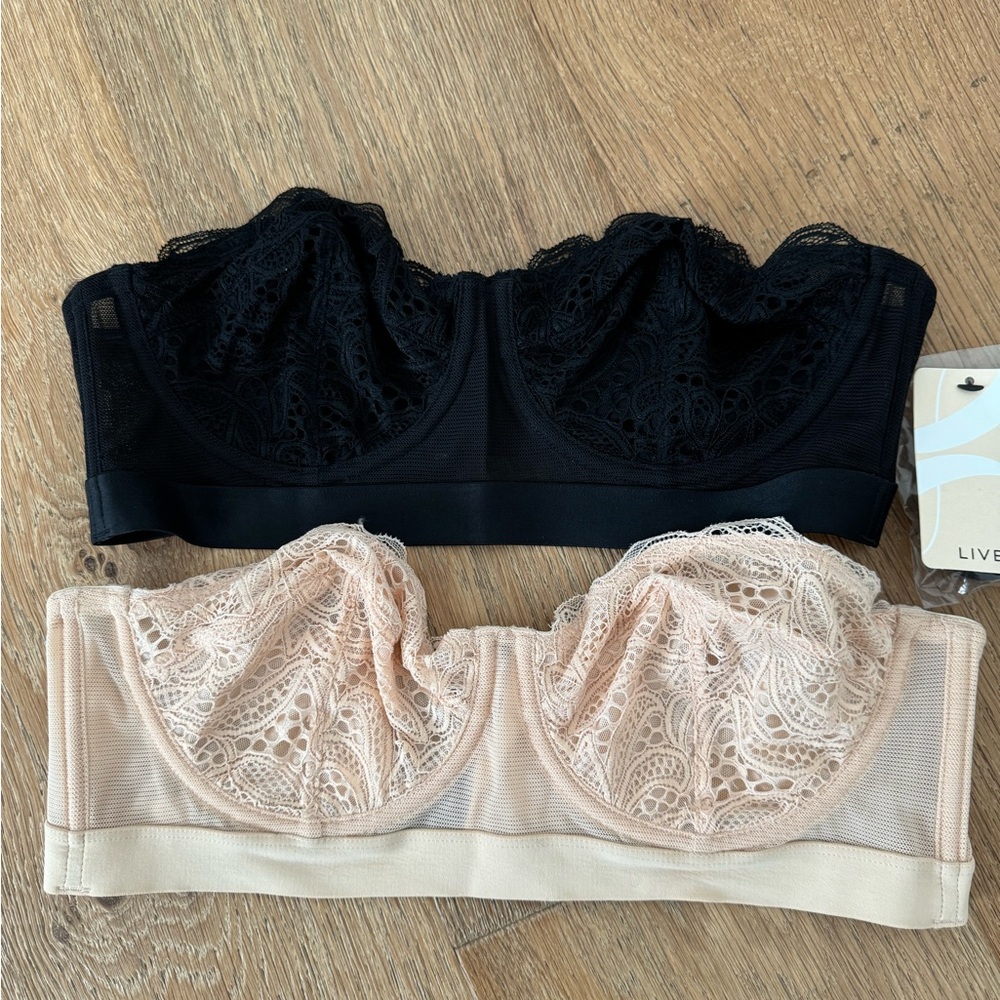 Lively strapless lace bras never worn 36C